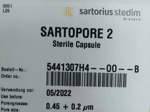 德国Sartorius赛多利斯Sartopore 2壹式过滤器5441307H4-OO-B