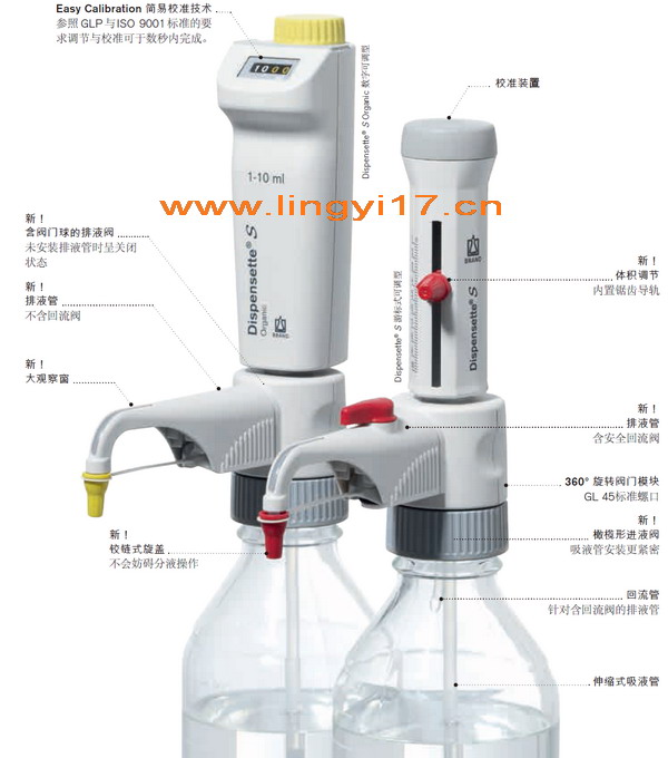 德国brand普兰德Dispensette® S Organic瓶口分液器（数字可调型）4630330，0.5-5ml