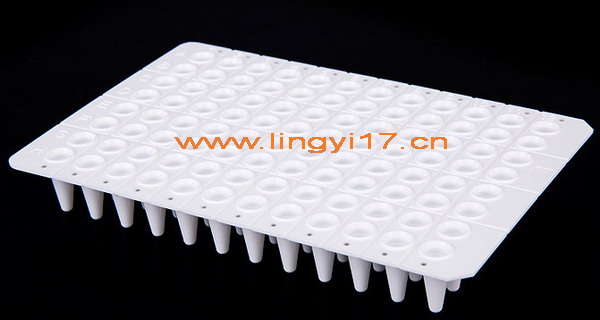 0.1ml无裙边96孔PCR板LB1001，白色，15板/盒，10盒/箱，用于Bio-Rad iQ5，ABI 7500fast