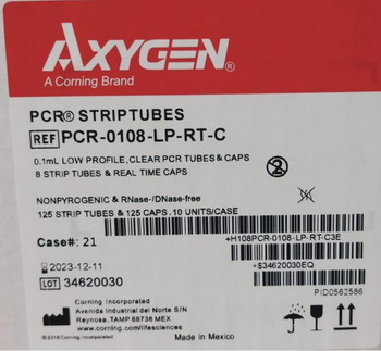 Axygen爱思进进口，0.1mL透明八连管和八联管盖，PCR-0108-LP-RT-C